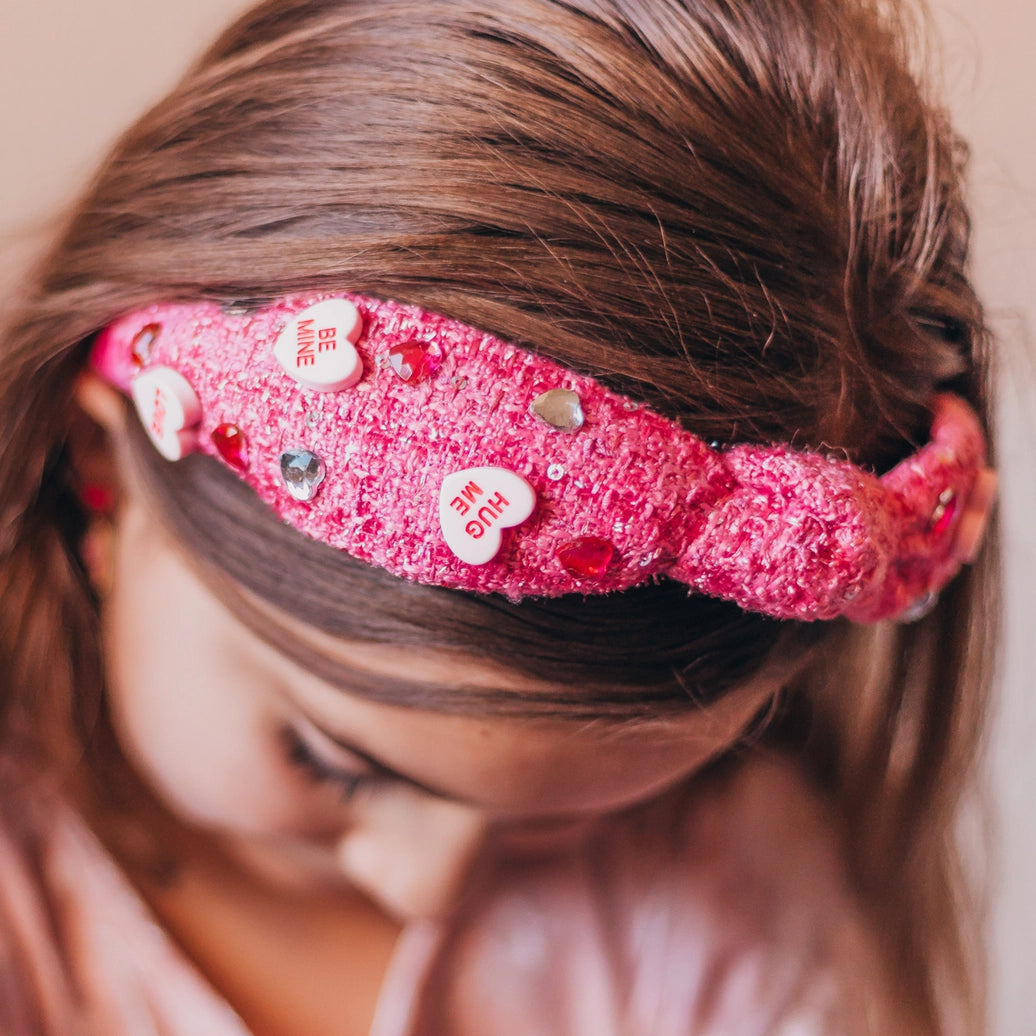 Frog Sac - Kids Embellished Knot Headband - Candy Valentines Day Heart