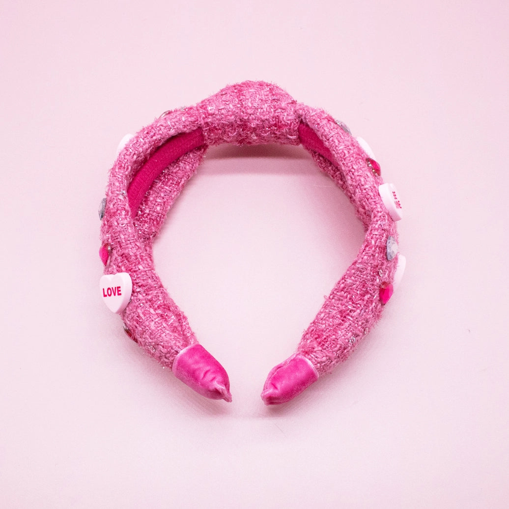 Frog Sac - Kids Embellished Knot Headband - Candy Valentines Day Heart
