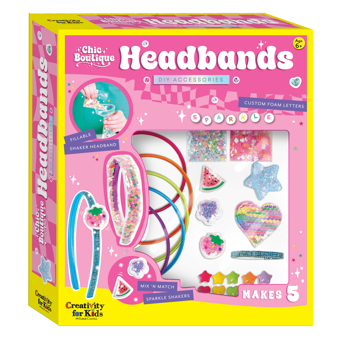 Box of Chic Boutique Headbands DIY accessories with colorful headbands and decorative elements.