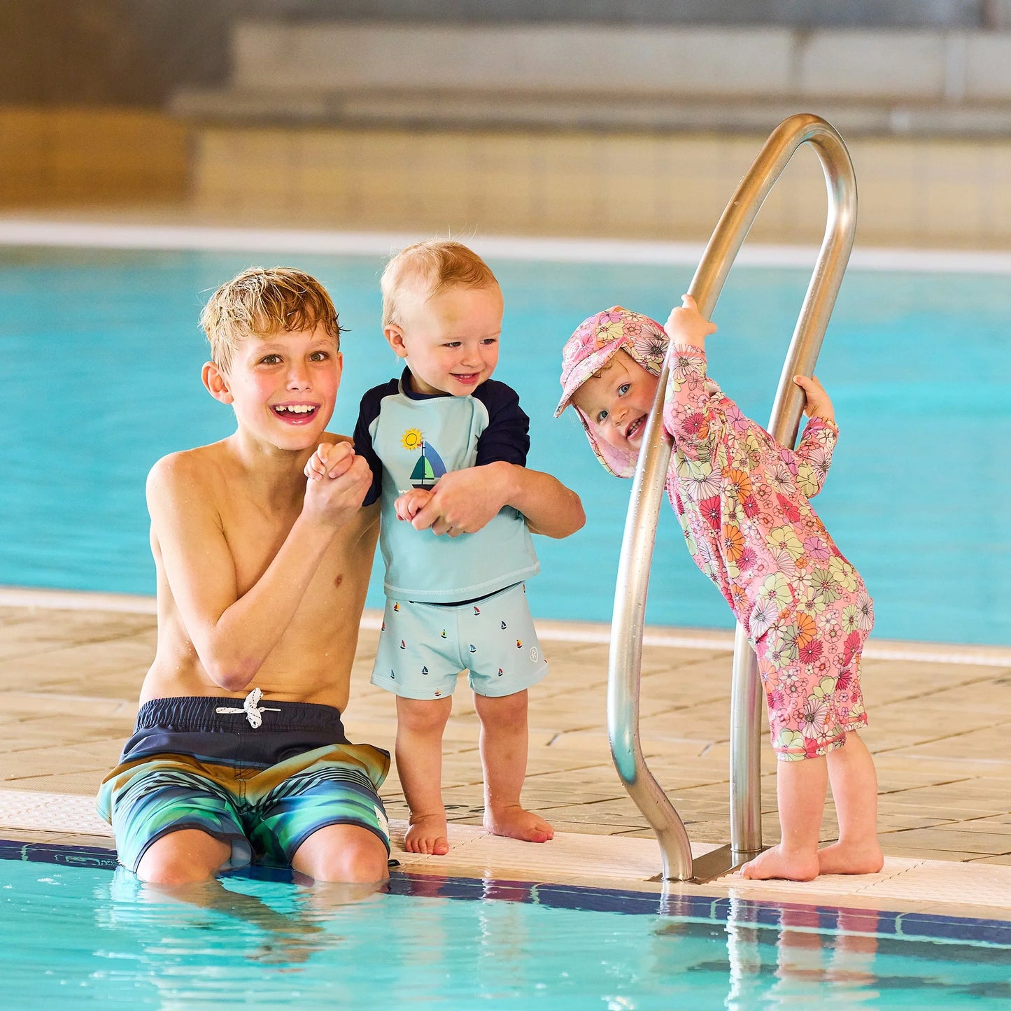 Color Kids - All Over Print Long Sleeve Swimsuit