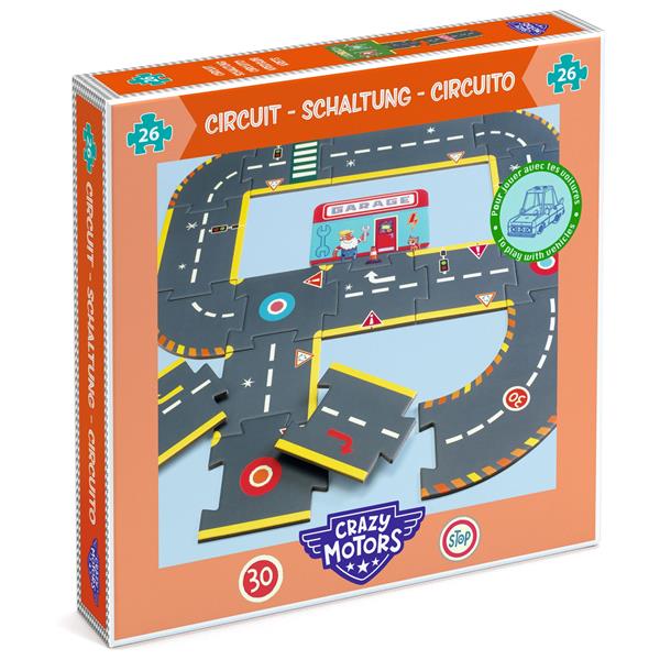 Djeco - Crazy Motors: Giant Puzzle Circuit - 26pcs