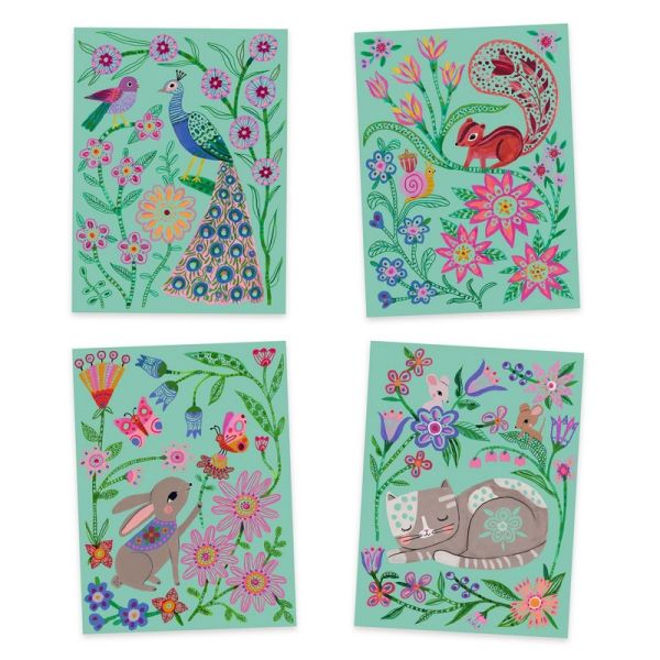 Djeco - Scratch Cards Art Activity: Floral Encounters