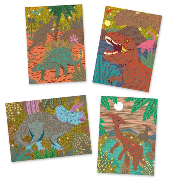 Djeco - Scratch Cards Art Activity: The Reign of the Dinosaurs