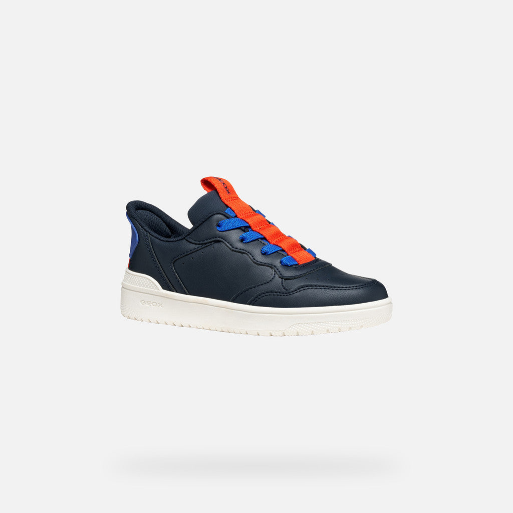 Geox Kids Washiba Fast In Boy's Navy/Red Sneakers