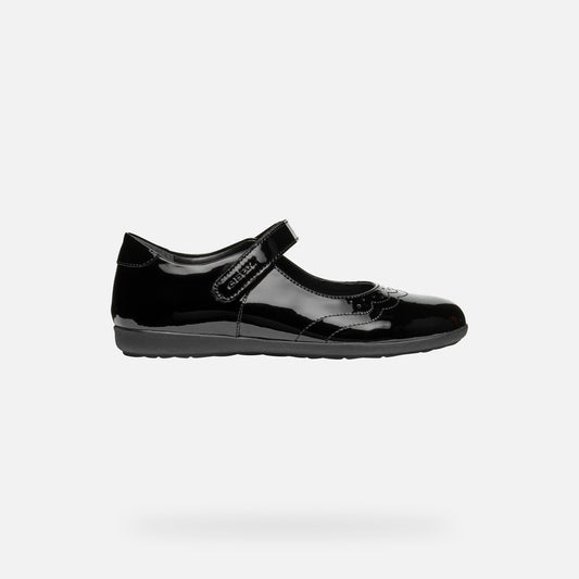 Geox Kids Iberide Mary Jane Black Patent Leather Shoes