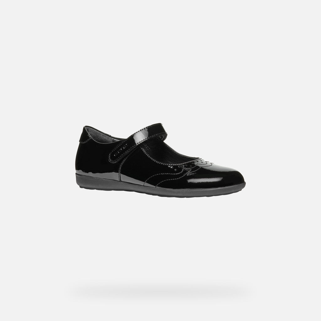 Geox Kids Iberide Mary Jane Black Patent Leather Shoes