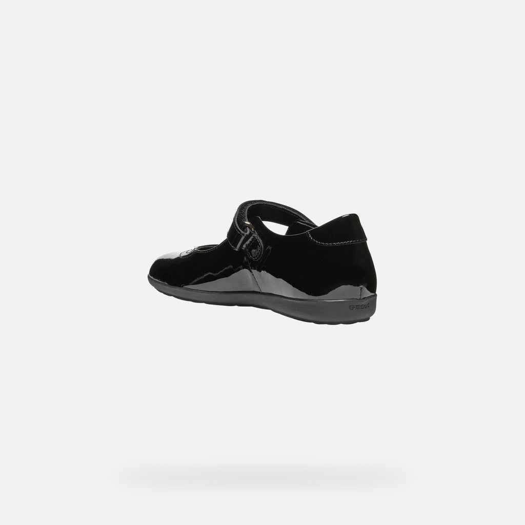 Geox Kids Iberide Mary Jane Black Patent Leather Shoes