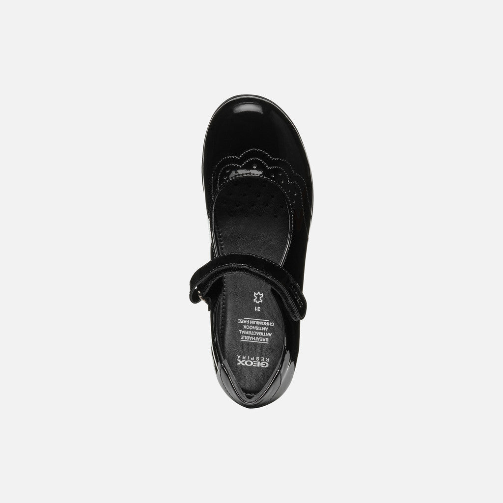 Geox Kids Iberide Mary Jane Black Patent Leather Shoes