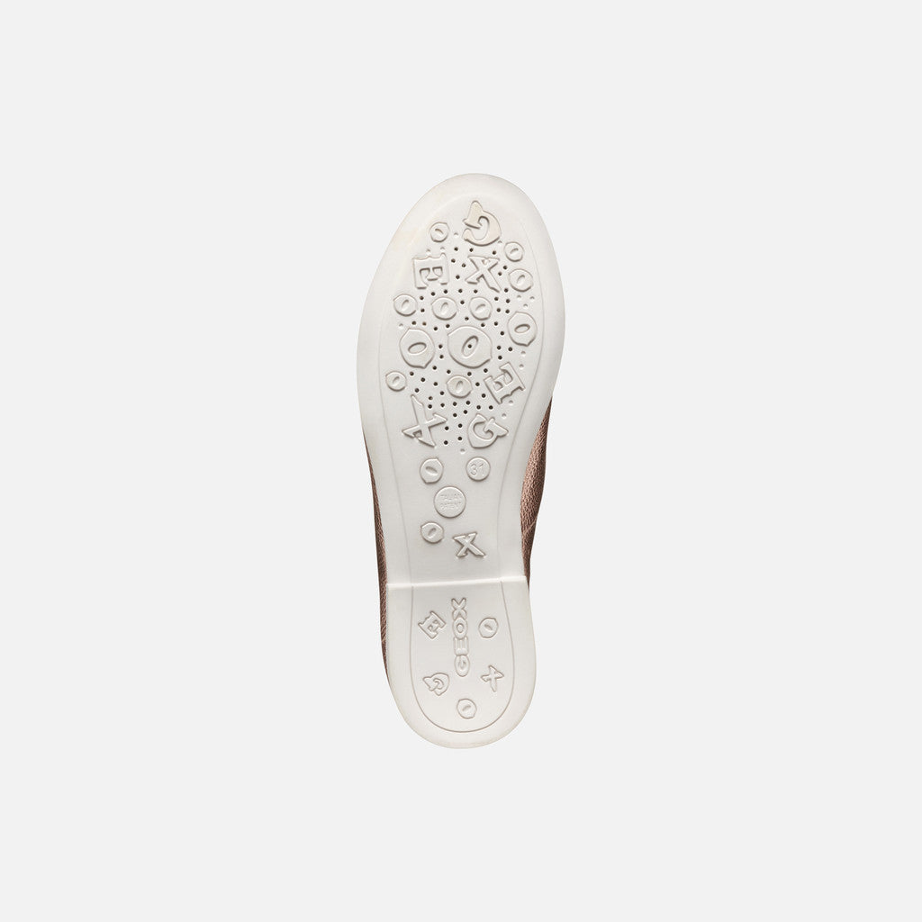 Geox Plie Girl's Ballerina Flat Pearl Old Rose