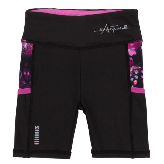 Nano-Girls Black Athletic Cycling Shorts