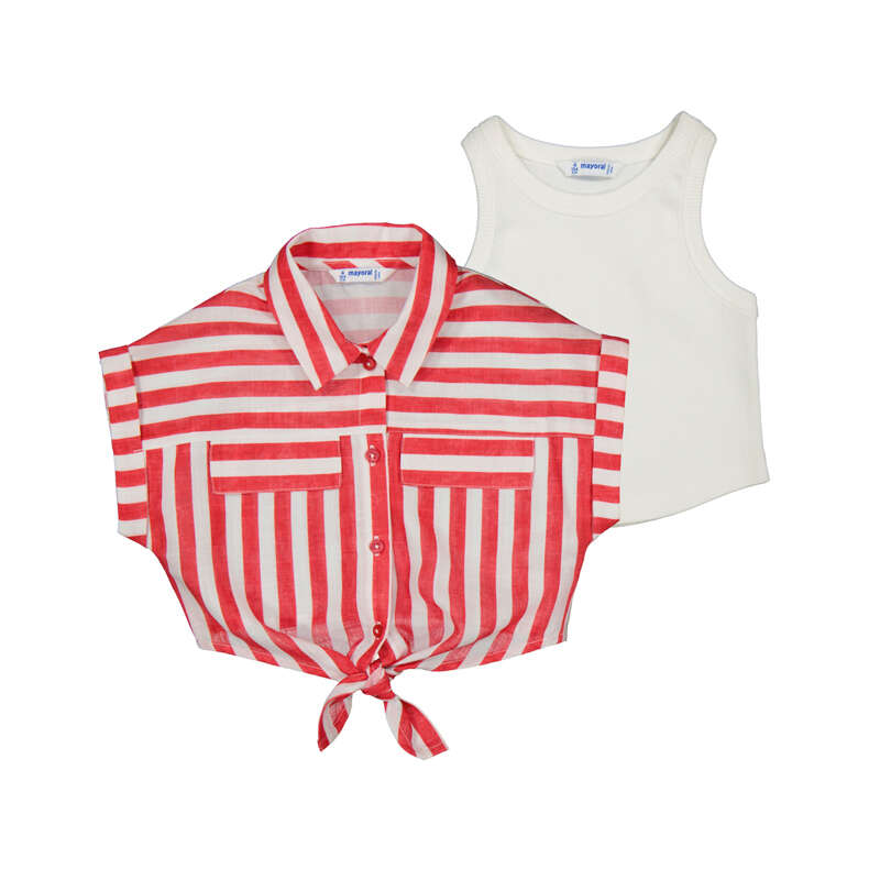 Mayoral - Cropped Stripe Blouse Set
