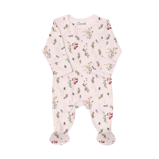 Coccoli Modal Sleeper Winter Berries on Pink 1M