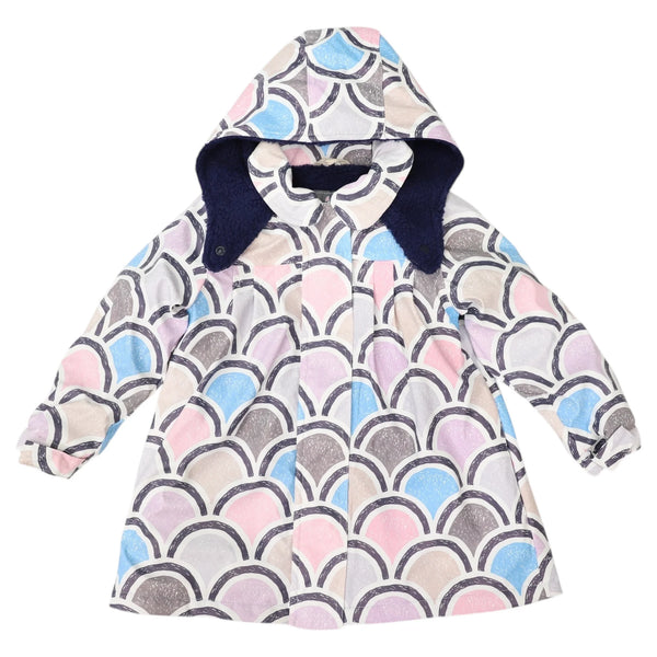 Korango Arch Print Lined Raincoat - Blue