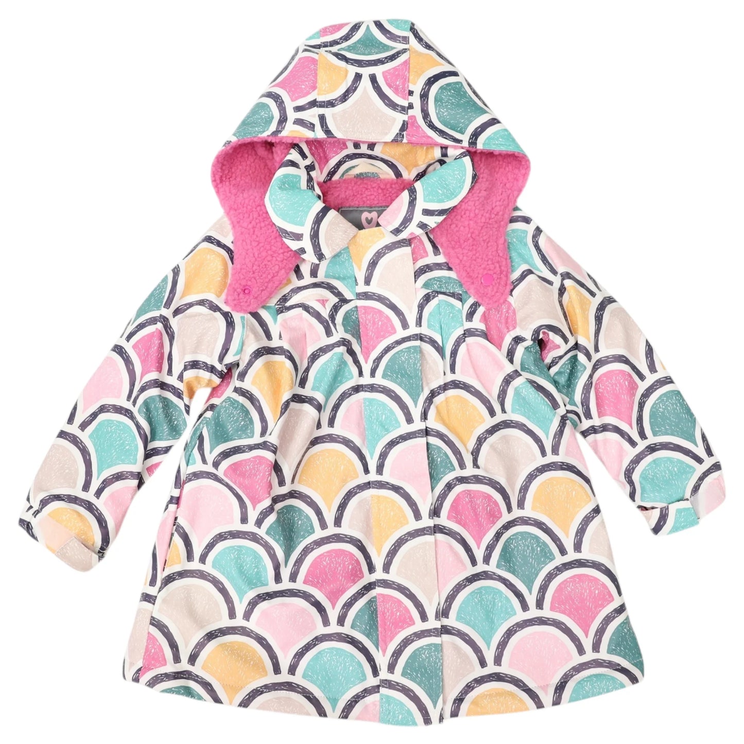 Korango Arch Print Lined Raincoat Green