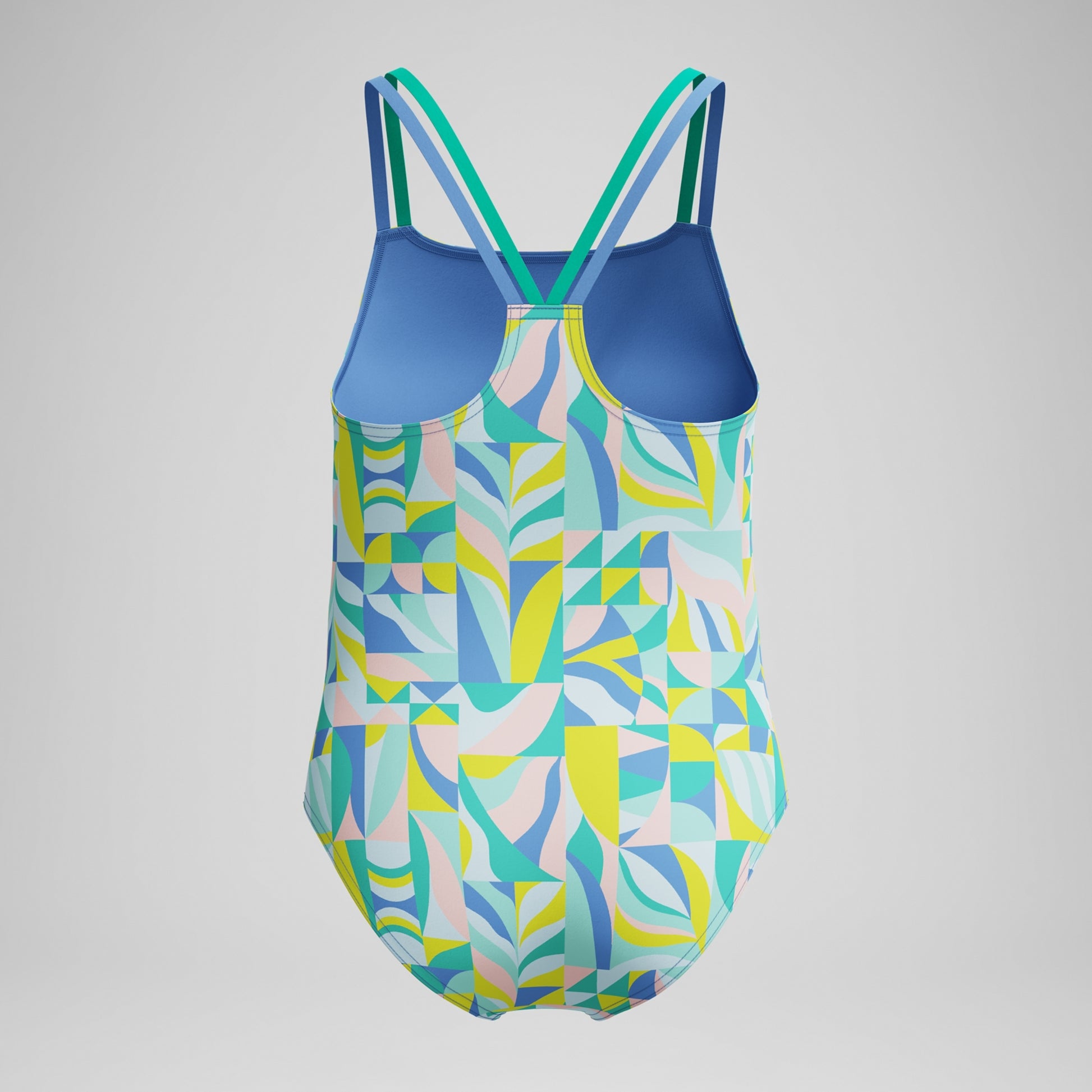 Speedo Strappy Printed One Piece Swimsuit Marine Green 6