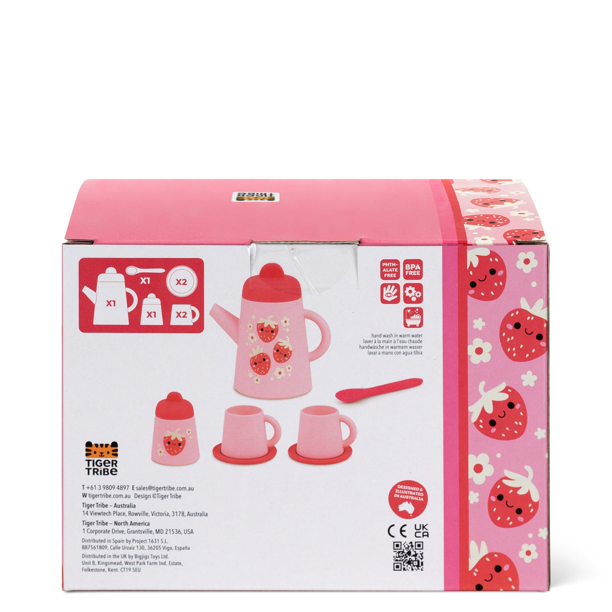 Tiger Tribe Silicone Tea Set Strawberry Patch