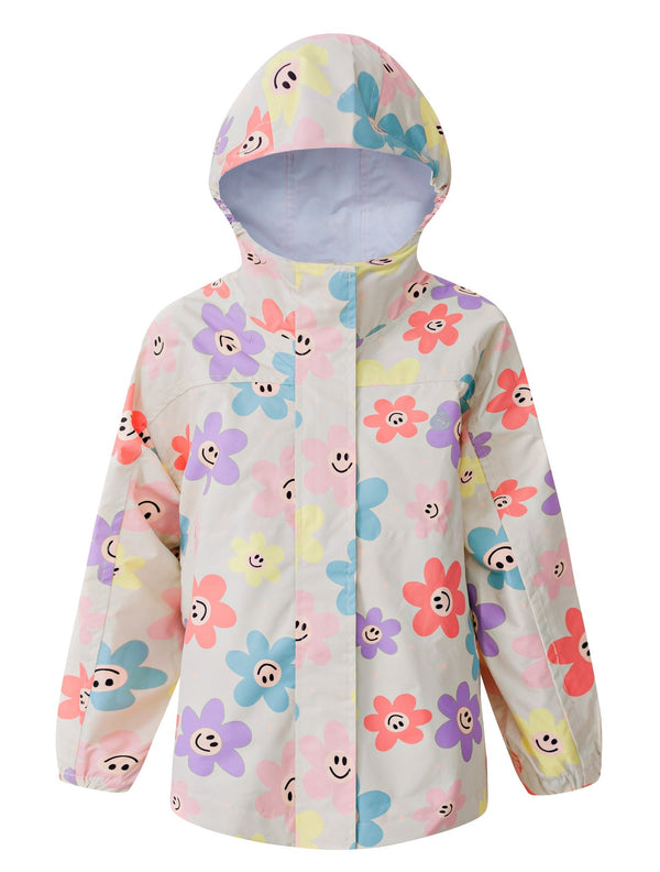 Therm Kids 10K Packaway Rainshell in Happy Daisy — packable kids' rain jacket