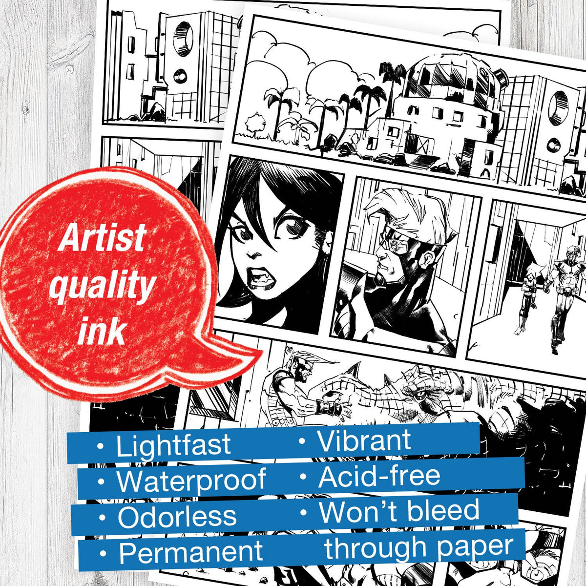 Faber-Castell / Creativity for Kids - Pitt Artist Pen, Manga Black Set - Wallet of 4