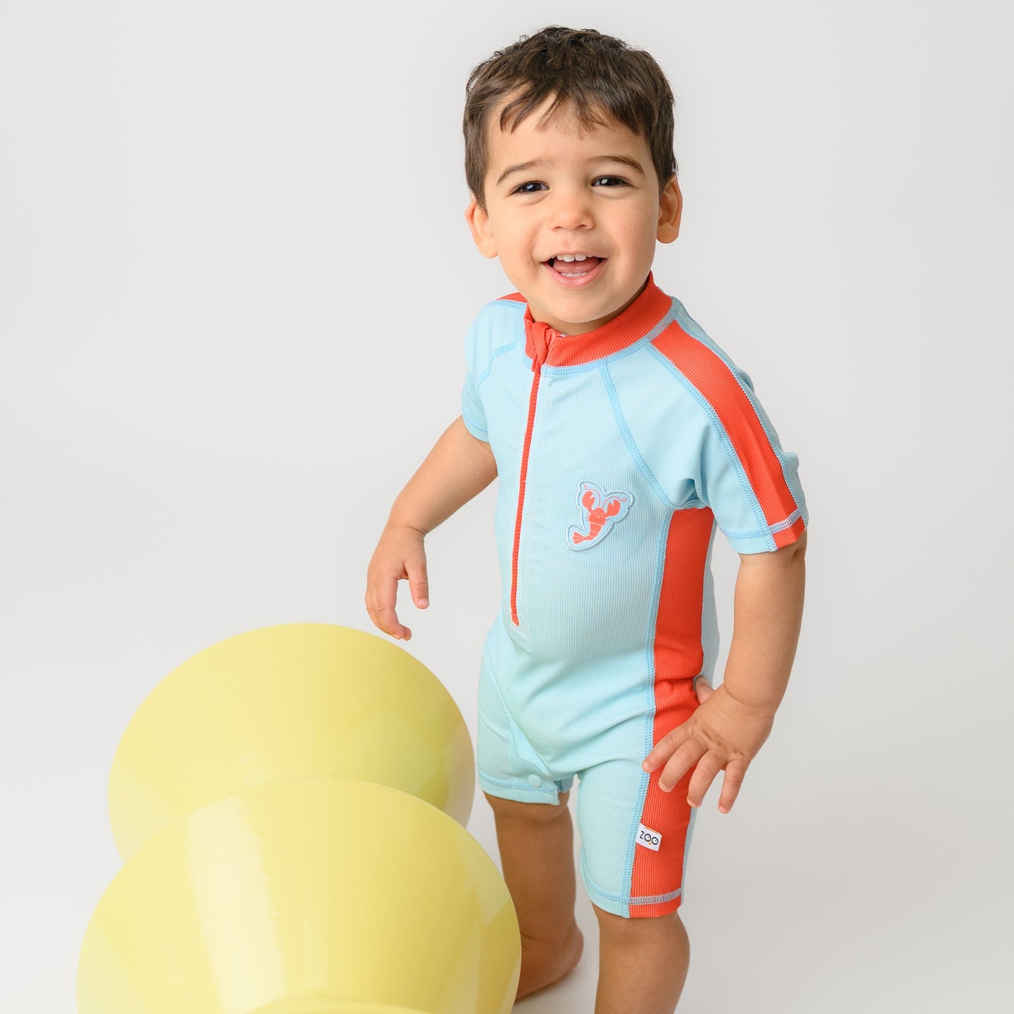ZOOCCHINI - Short Sleeve 1Pc Solid Swimsuit