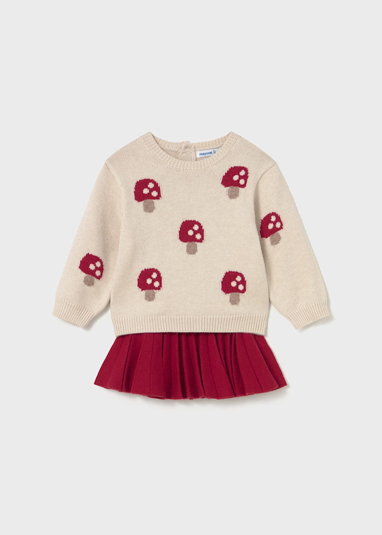 Mayoral Girl's Pleated Skirt & Sweater Set