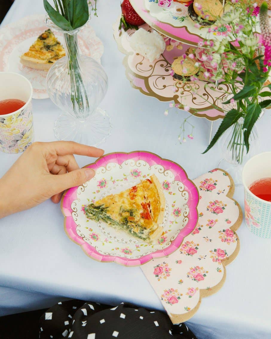 Talking Tables USA - Floral Paper Plates | 12 Pack | Tea Party | Party Plates |