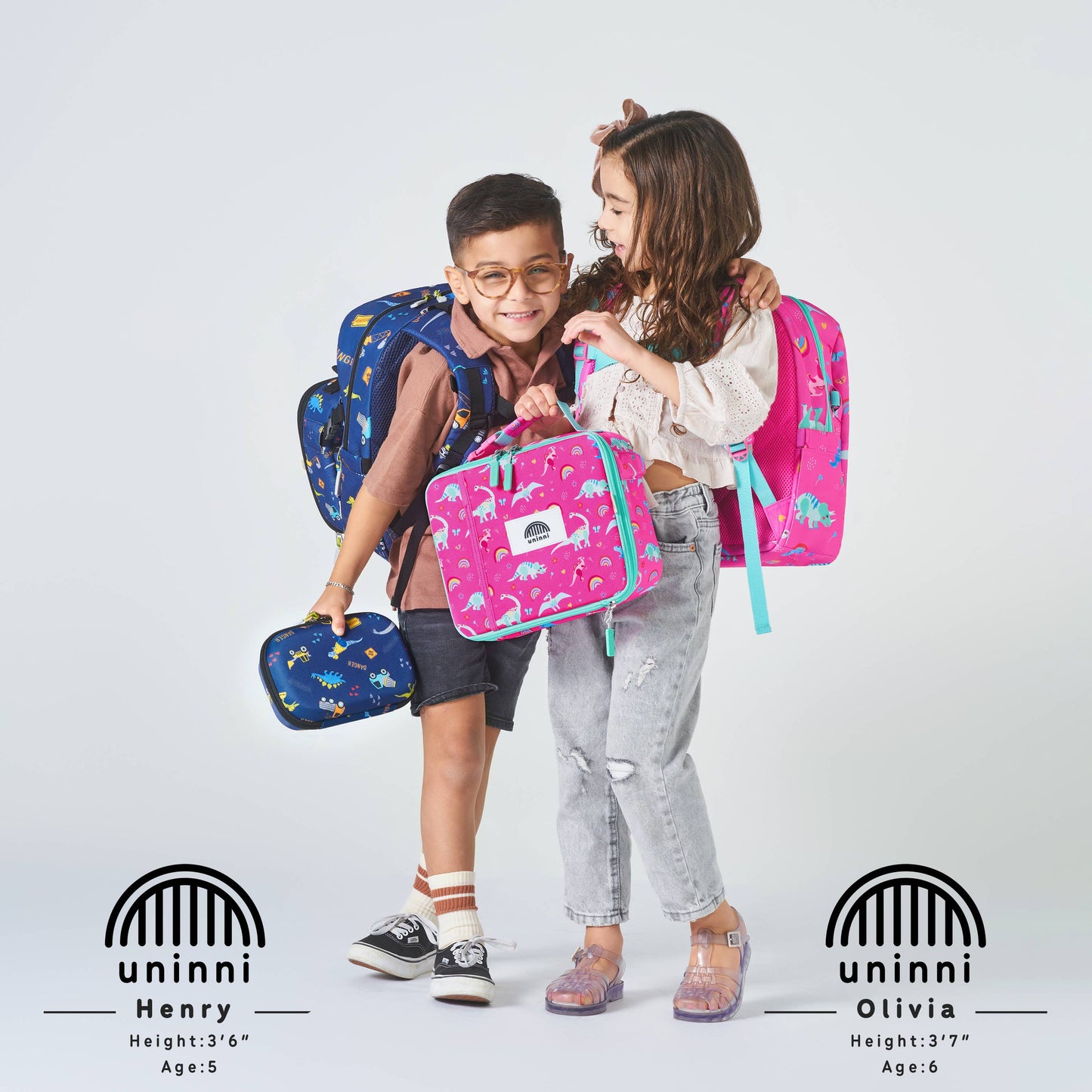 uninni - Ethan Backpack - Blue Dinosaur
