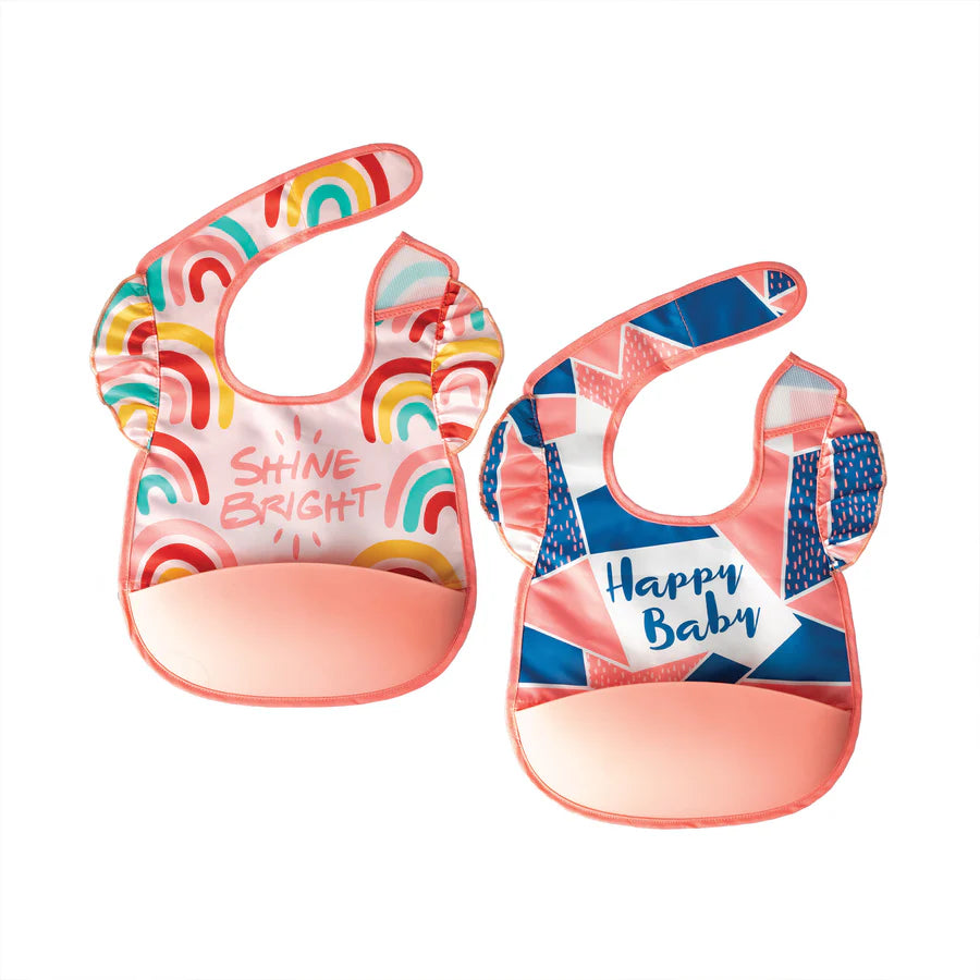 Tiny Twinkle - Mess-Proof Silicone Pocket Bib 2 Pack