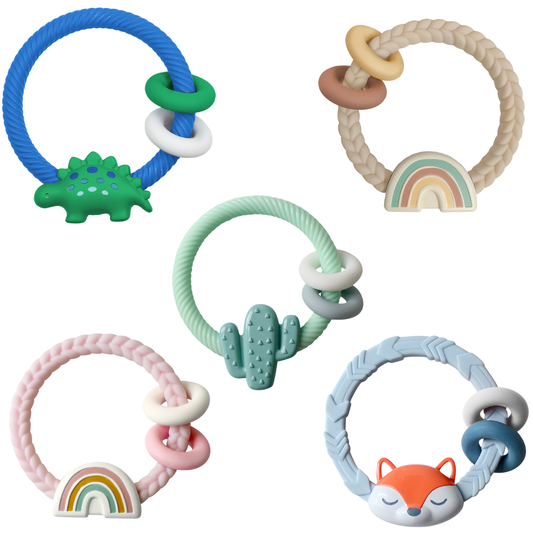 Itzy Ritzy - Ritzy Rattle Silicone Teether Rattles: Rainbow