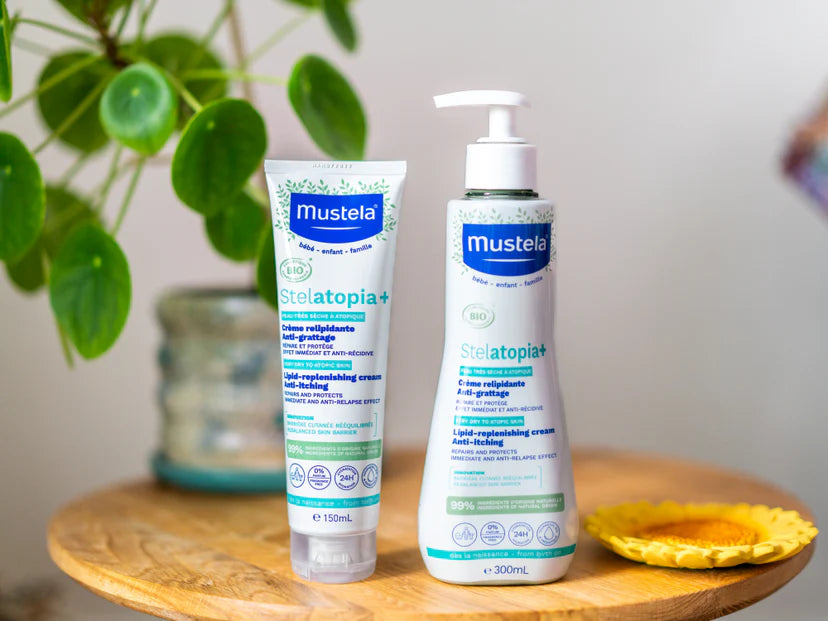 Mustela Stelatopia+ Lipid-replenishing Cream, anti-itching, certified organic 150mL