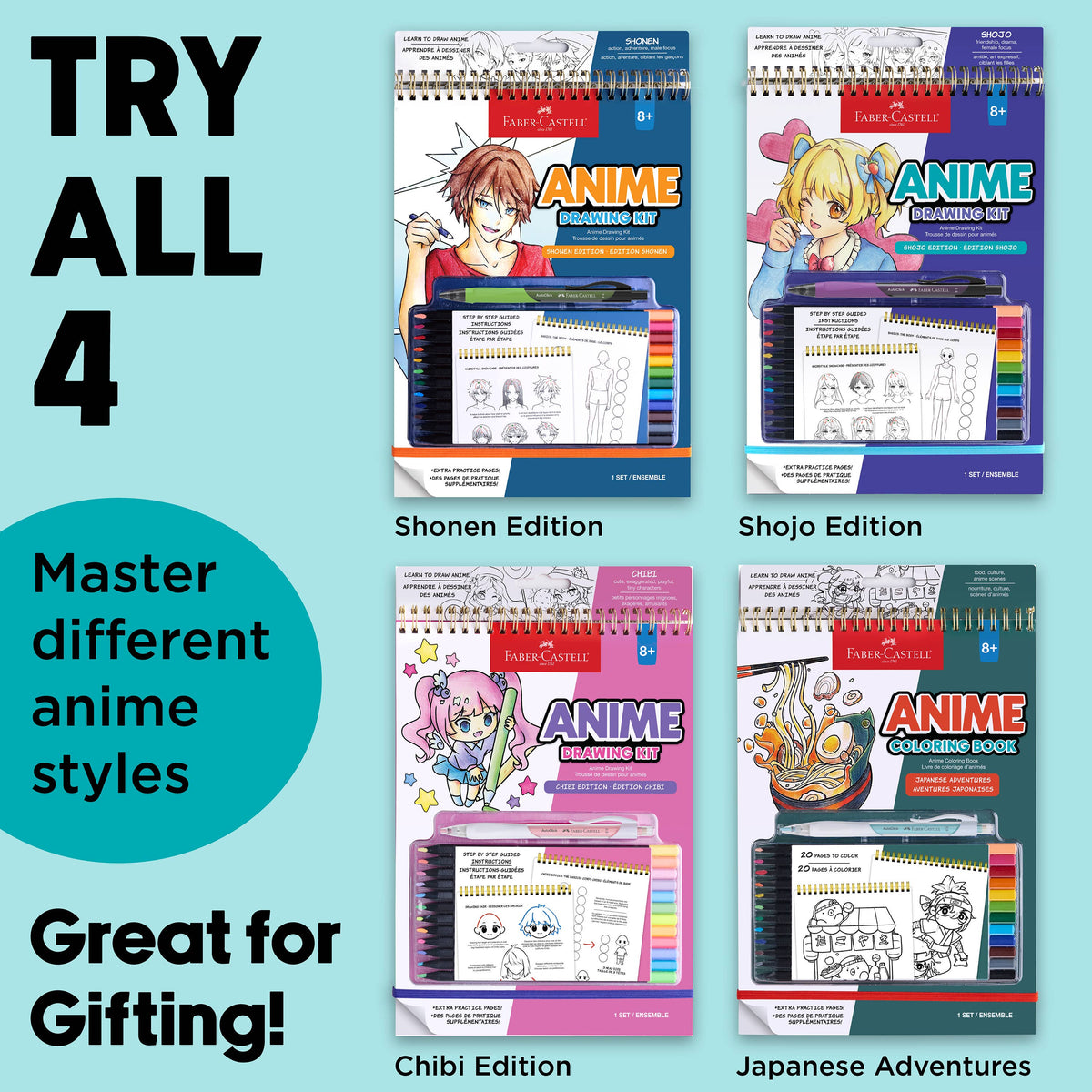 Faber-Castell / Creativity for Kids - Anime Drawing - Japanese Adventures Edition Coloring Book
