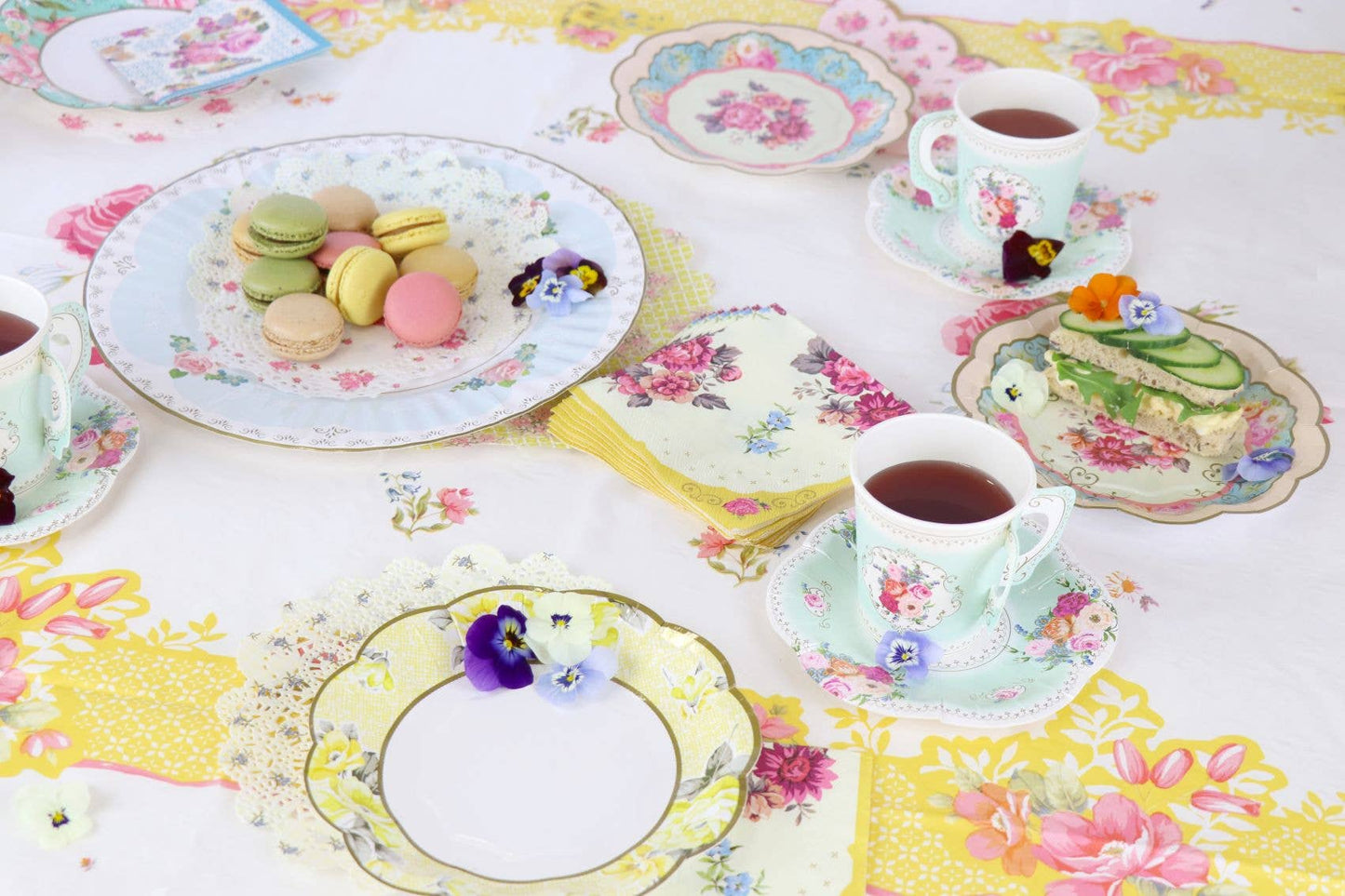 Talking Tables USA - Floral Paper Plates | 12 Pack | Tea Party | Party Plates |