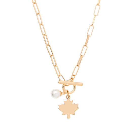 Foxy Originals - Maple Leaf Toggle Necklace On Staple Chain