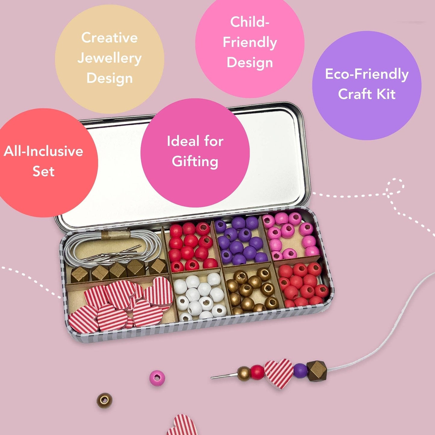 Cotton Twist - Love & Hearts Bracelet Bead Kit