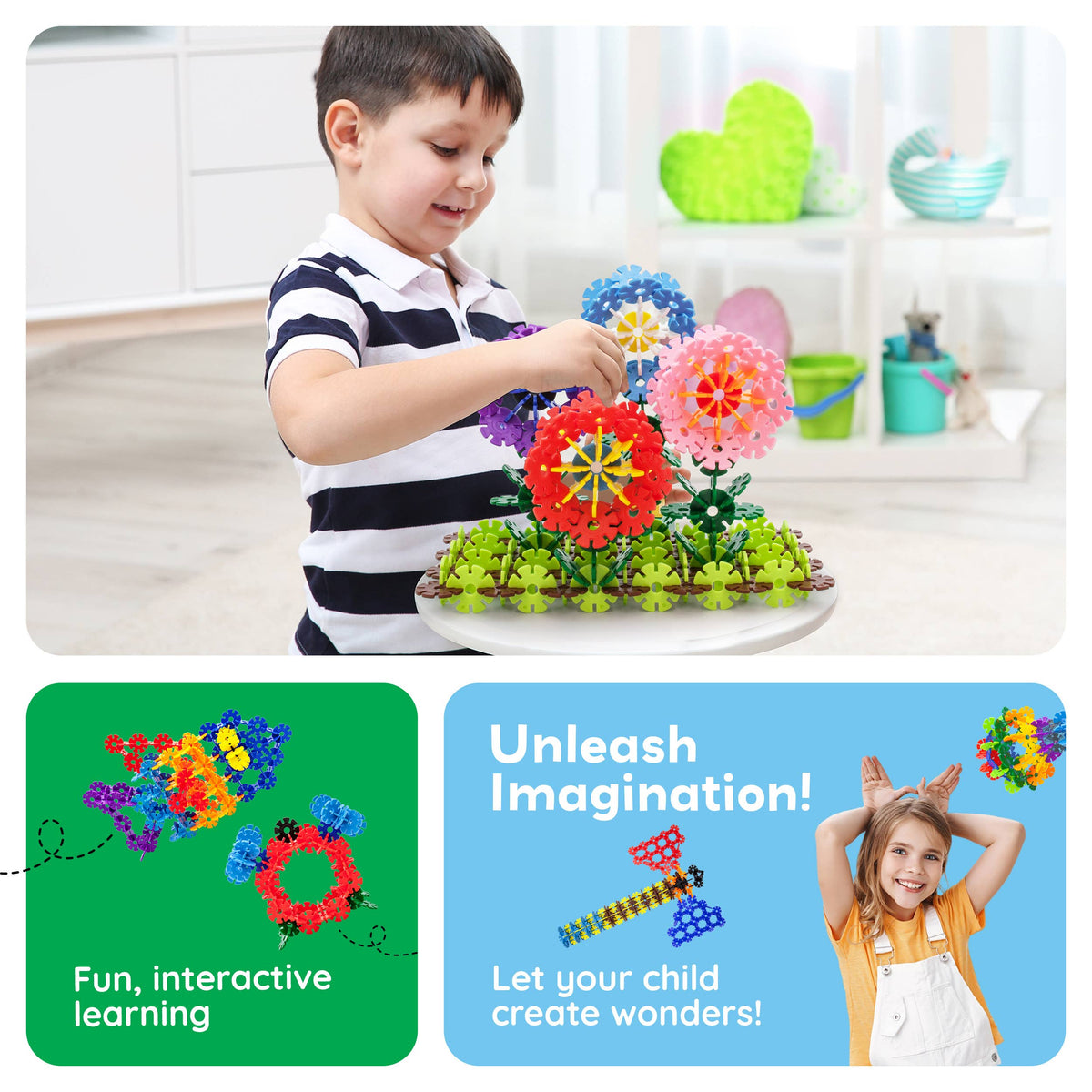 PicassoTiles 600pc Building Interlocking Chips