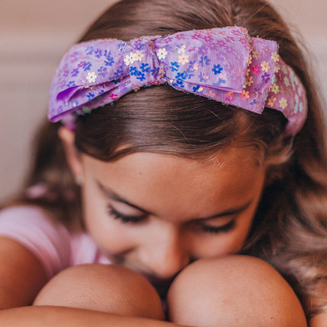 Frog Sac - Big Bow Headband - Double Layer Sequin