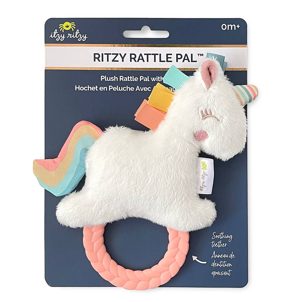 Itzy Ritzy - Ritzy Rattle Pal Plush Rattle Pal with Teether: Unicorn