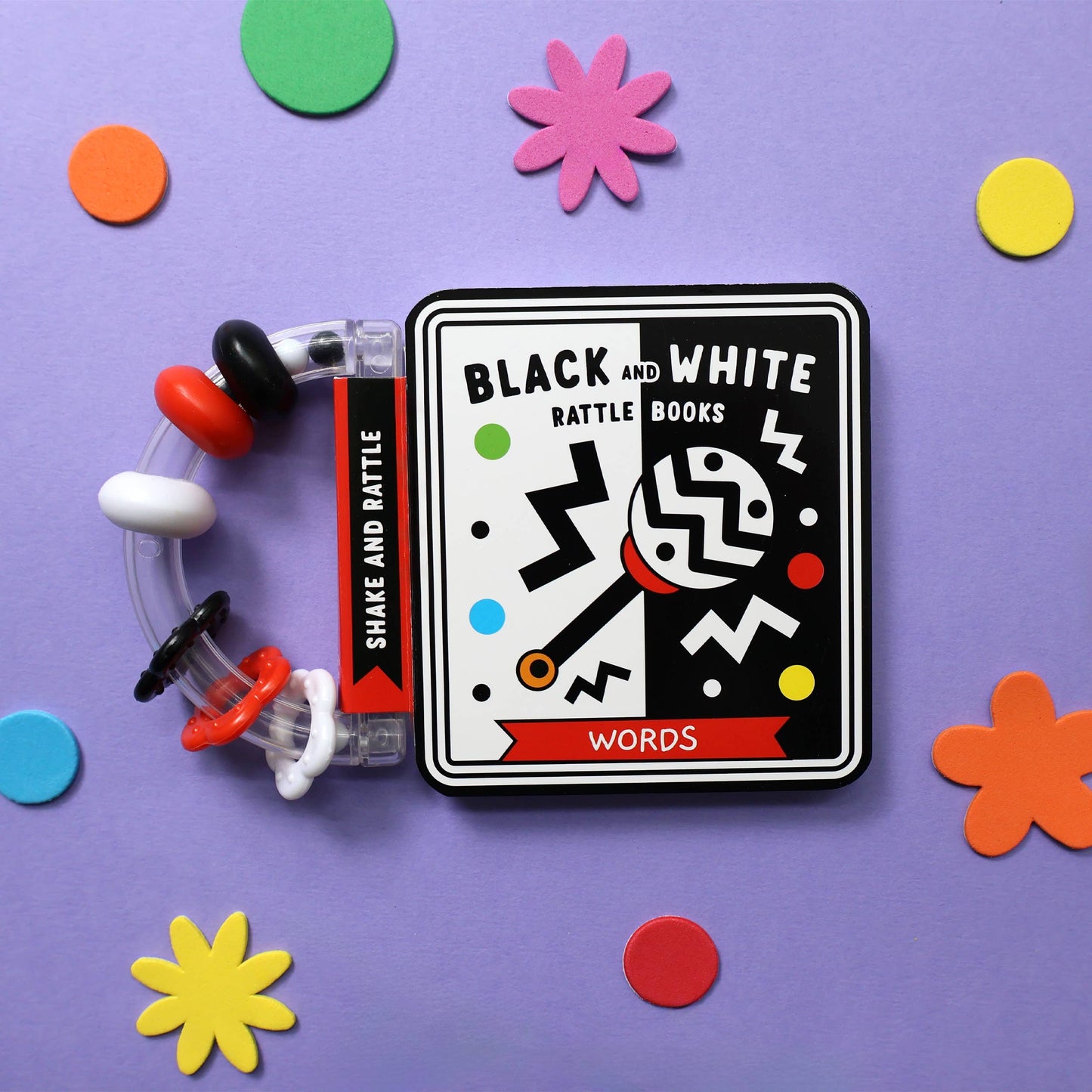 Robert Frederick Ltd - Words - Black & White Rattle Book