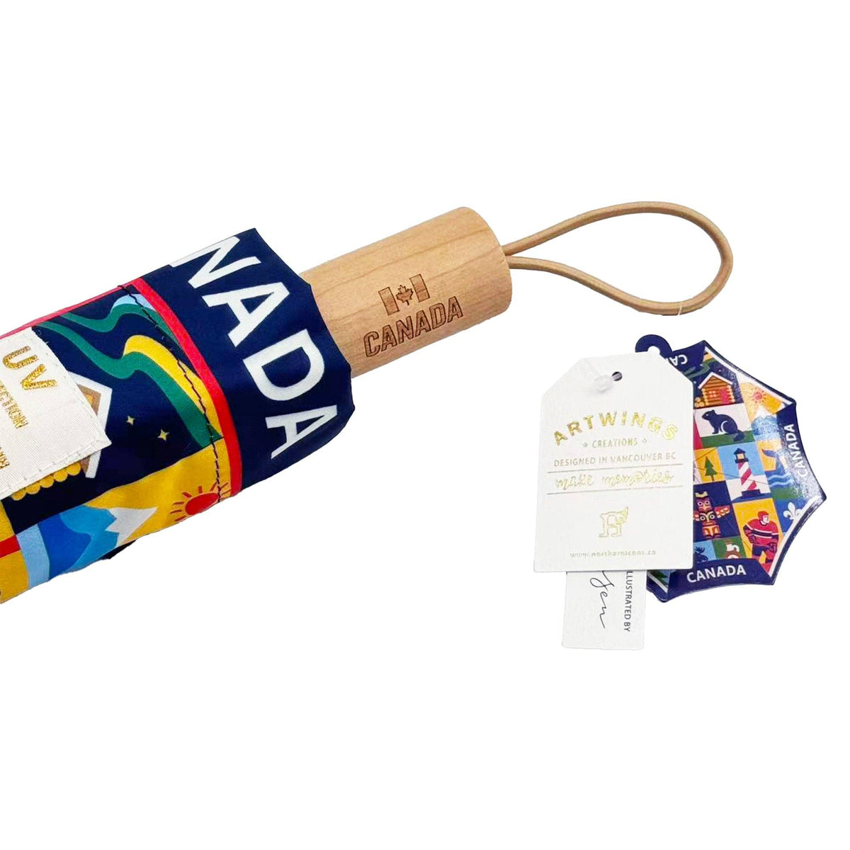 Canada Heritage Icon Folding Umbrella UV Sun and Rain