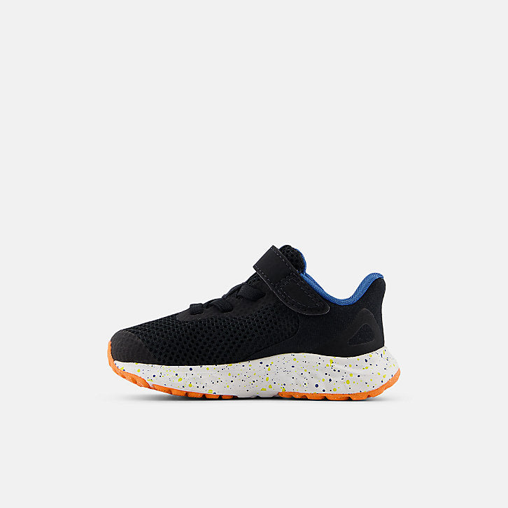 New Balance Fresh Foam Arishi v4 Running Shoes – Bungee Lace with Top Strap - Toddler - Black With Blaze Orange