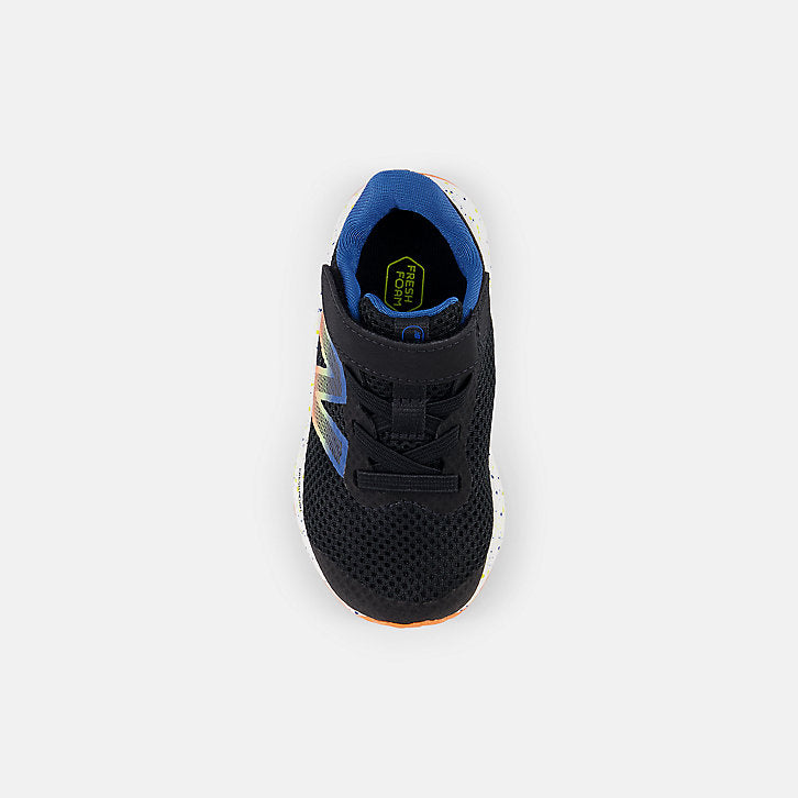 New Balance Fresh Foam Arishi v4 Running Shoes – Bungee Lace with Top Strap - Toddler - Black With Blaze Orange