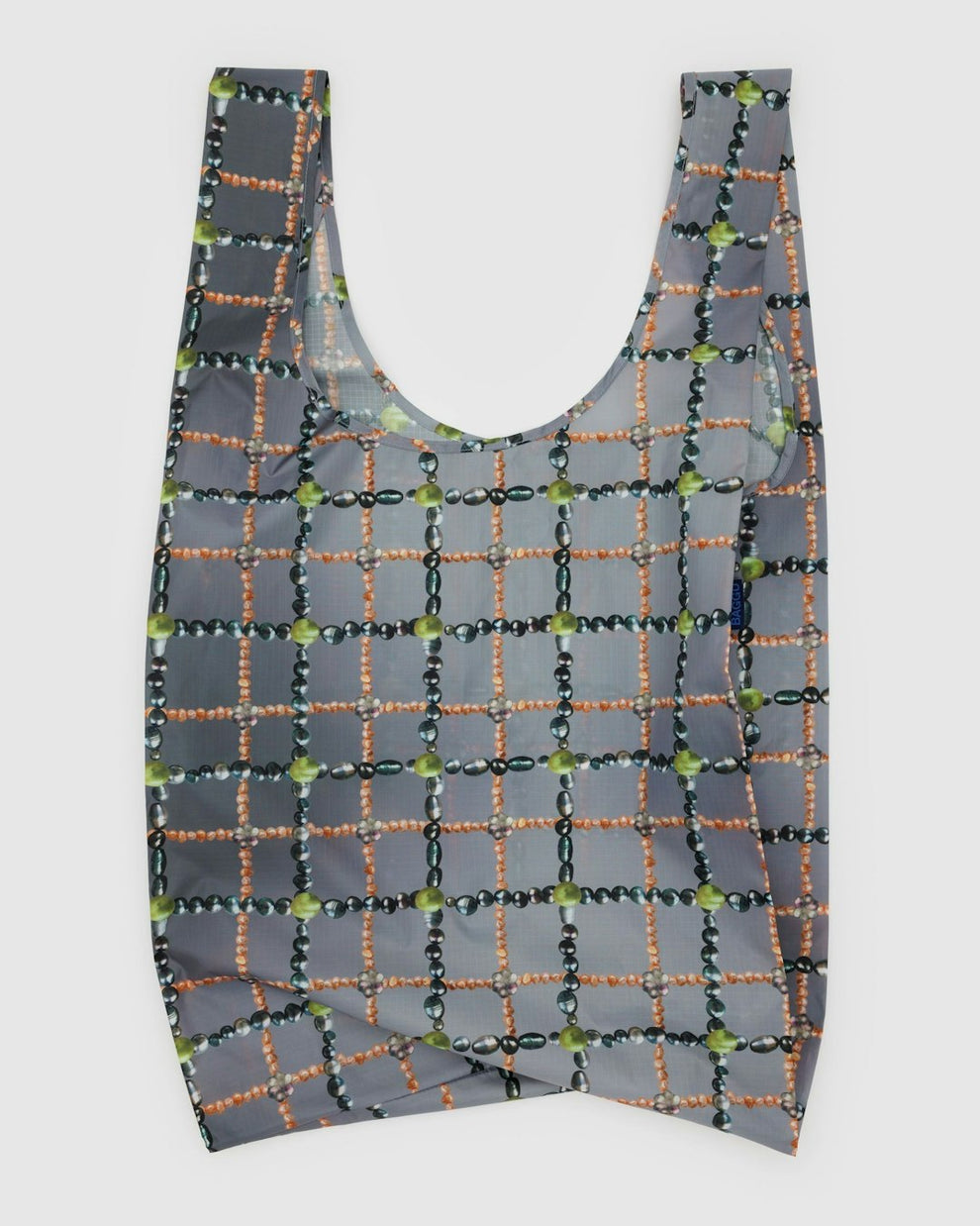 BAGGU Big Baggu Beaded Plaid Tote Bag