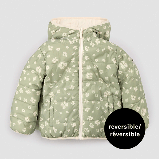 Miles The Label - Sage Floral Print on Birch Reversible Jacket