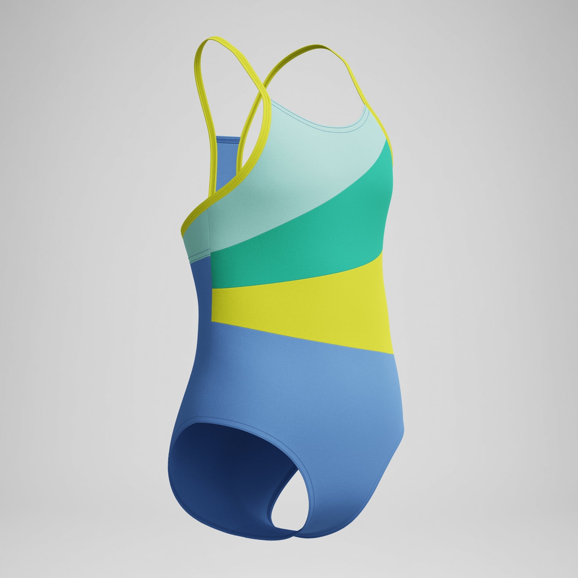 swimsuits one piece blue yellow green 1