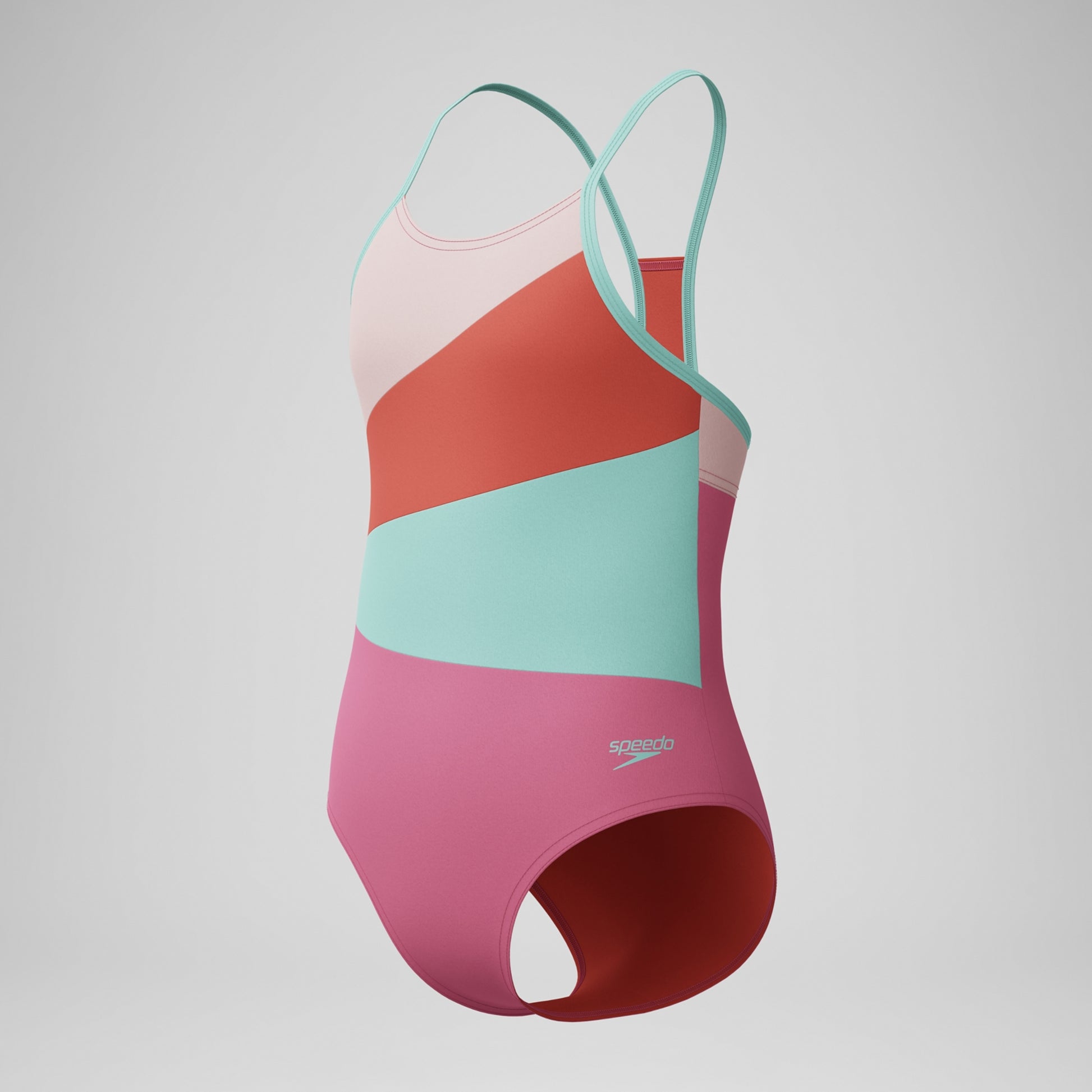 swimsuits one piece pink orange green 3