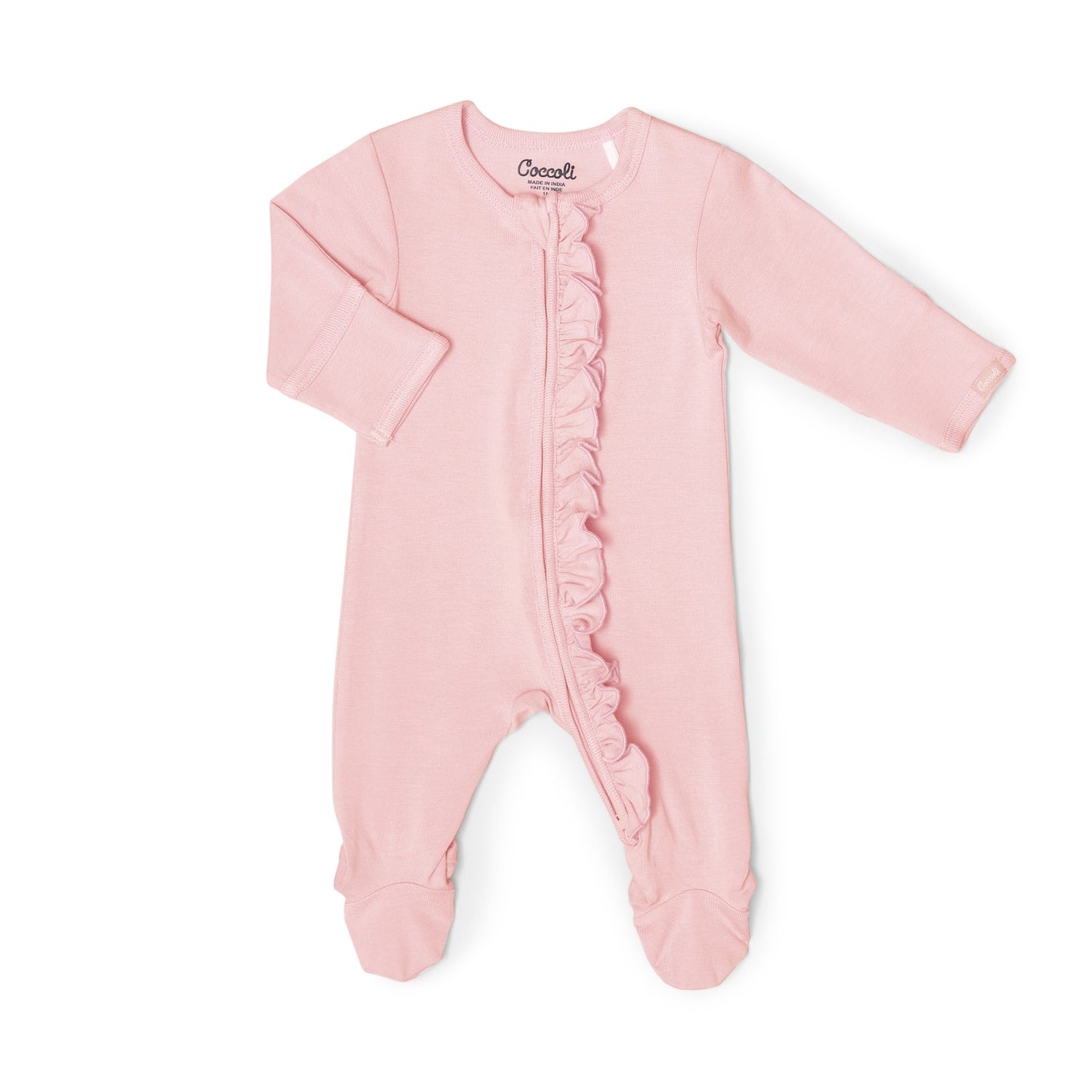 Coccoli - Cotton Modal Zipper Footie with Ruffle