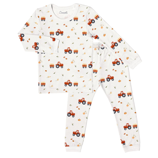 Coccoli LS MODAL PYJAMA TRACTORS ON OAT MILK 3Y