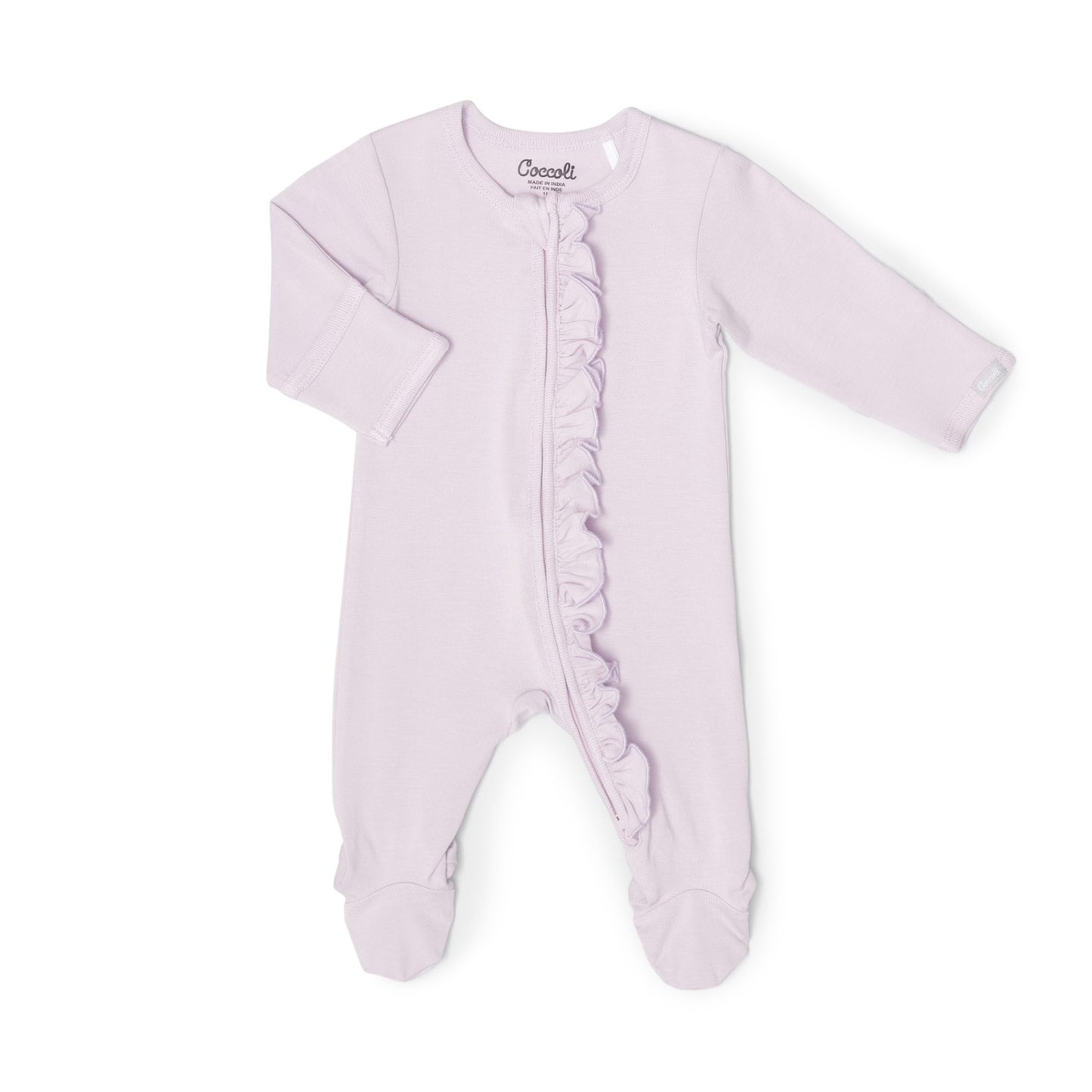 Coccoli - Cotton Modal Zipper Footie with Ruffle