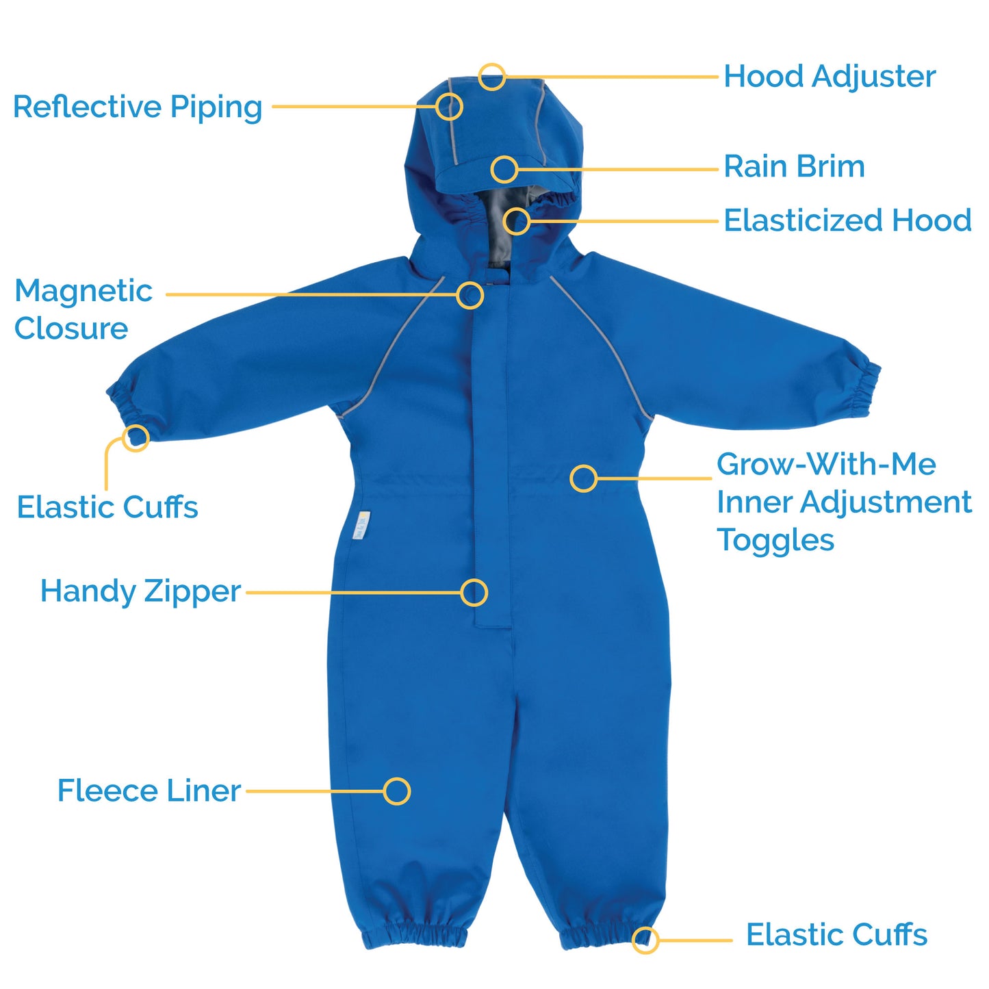 Jan & Jul - Kids Puddle-Dry Fleece Lined Waterproof Rainsuit
