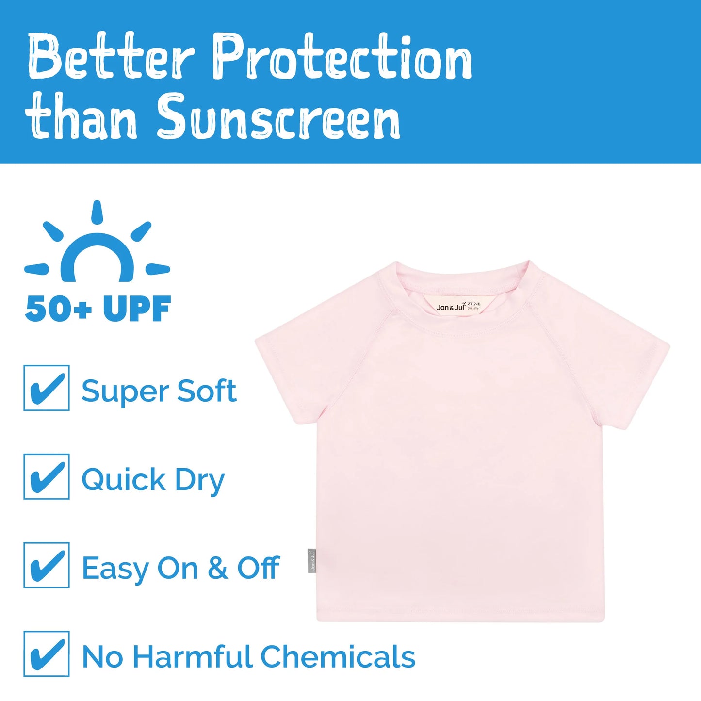 Jan & Jul - Kids UV Short Sleeve Rashguard Top